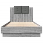 vidaXL Cadre de lit sans matelas sonoma gris 90x190 cm