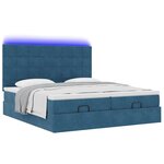 vidaXL Cadre de lit ottoman avec matelas bleu foncé 200x200 cm velours