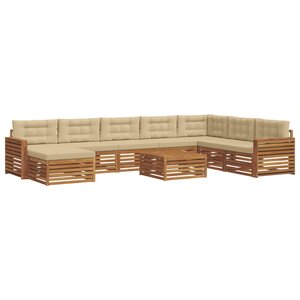 vidaXL Ensemble de canapés d'extérieur 9 Pièces Naturel et Beige