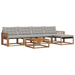 vidaXL Ensemble de canapés d'extérieur 6 Pièces Gris Naturel et Clair