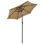 vidaXL Parasol avec lumières LED Taupe 200x211 cm Aluminium