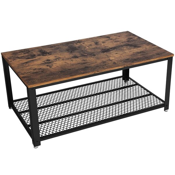 Table basse industrielle jacky marron médium mdf 106 2x45x60 2cm