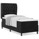 vidaXL Lit à ressorts avec matelas Noir 80 x 200 cm Velours