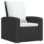 vidaXL Fauteuil inclinable de jardin avec coussins noir résine tressée