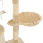 vidaXL Arbre à chat avec griffoirs en sisal 138 cm Beige