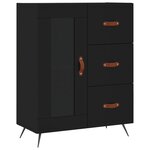 vidaXL Buffet haut Noir 69 5x34x180 cm Bois d'ingénierie