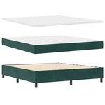 vidaXL Lit à ressorts avec matelas Vert foncé 180 x 200 cm tissu