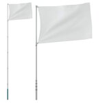 vidaXL Mât de drapeau télescopique Argenté 5 5 m Aluminium
