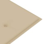vidaXL Banc de jardin avec coussin beige 150 cm Bois de teck massif