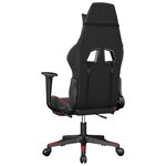 vidaXL Chaise de jeu avec repose-pied Noir et rouge Similicuir