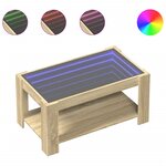 vidaXL Table basse avec LED chêne sonoma 93x53x45 cm bois d'ingénierie