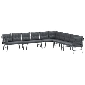 vidaXL Bancs de jardin avec coussins lot de 4 acier enduit de poudre