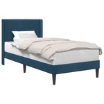 vidaXL Cadre de lit avec tête de lit Bleu 90 x 200 cm Velours