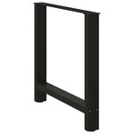 vidaXL Pieds de table à manger Noir 2 pièces 80 x (72-73) cm Acier
