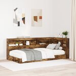 vidaXL Tête de lit de rangement Chêne fumé 90 cm Bois d'ingénierie