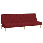 vidaXL Canapé-lit à 2 places Rouge bordeaux Tissu