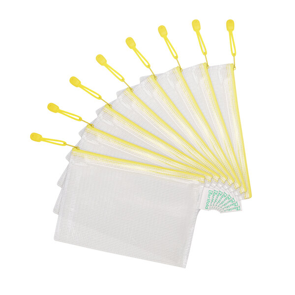 Pochettes à zip a5 tarifold couleur - sachet de 8 jaune  -