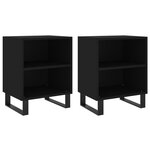 vidaXL Tables de chevet 2 Pièces noir 40x30x50 cm bois d'ingénierie