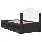 vidaXL Cadre de lit Noir 100 x 200 cm Bois de pin massif