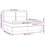 vidaXL Sommier à lattes de lit matelas LED Gris foncé 200x200 cm Tissu