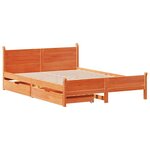 vidaXL Cadre de lit sans matelas cire marron 135x190cm bois pin massif