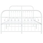 vidaXL Cadre de lit métal sans matelas et pied de lit blanc 120x200 cm