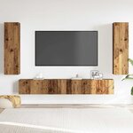 vidaXL Meubles TV muraux 4 Pièces vieux bois bois d'ingénierie