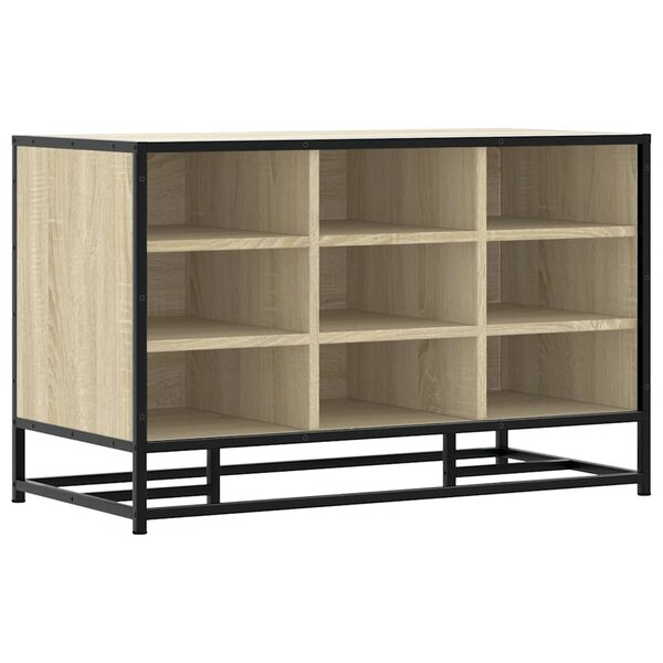 vidaXL Banc à chaussures chêne sonoma bois d'ingénierie et métal