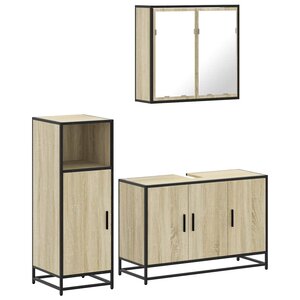 vidaXL Ensemble de meubles de salle de bain 3 Pièces chêne sonoma