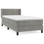 vidaXL Sommier à lattes de lit et matelas Gris clair 90x200 cm Velours