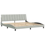 vidaXL Cadre de lit sans matelas Hanko gris clair 200x200 cm velours