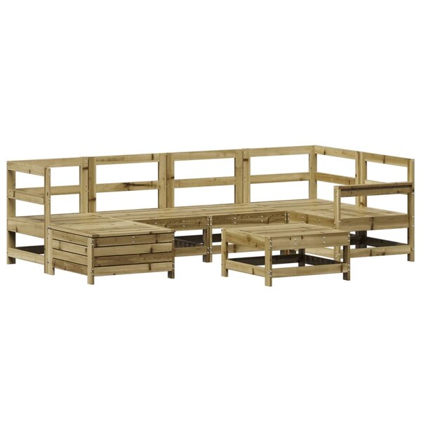 vidaXL Salon de jardin 7 Pièces bois de pin imprégné