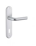 THIRARD - Ensemble de poignées pour porte intérieure Leto trou de clé  carré 7mm  entr'axes 165mm  argent - THIRARD