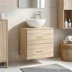 vidaXL Vanité de lavabo mural Chêne Sonoma 49 5 x 41 x 64 5 cm