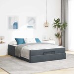 vidaXL Cadre de lit avec matelas Gris foncé 140 x 200 cm Velours