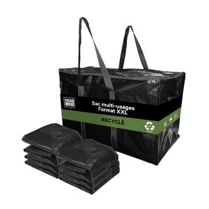 Pack and Move - Lot 4 Grands Sacs Déménagement Recyclé - Rangement Et Transport Ultra Résistant - Réutilisable - Poignées Solides - 100L