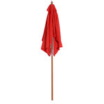 Parasol rectangulaire inclinable bois polyester haute densité 2L x 1 5l x 2 3H m rouge