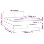 vidaXL Sommier à lattes de lit avec matelas LED Taupe 140x200 cm Tissu
