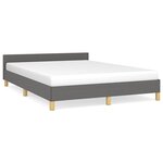 vidaXL Cadre de lit sans matelas gris foncé 140x190 cm tissu