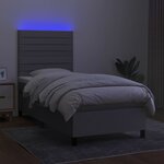 vidaXL Sommier à lattes de lit avec matelas et LED Gris clair 80x200cm