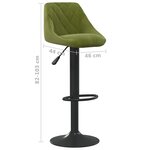 vidaXL Tabouret de bar Vert clair Velours
