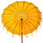 vidaXL Parasol balinais 260 Jaune 180-190 cm Coton et bois massif