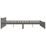 vidaXL Cadre de lit sans matelas gris bois massif 135x190 cm