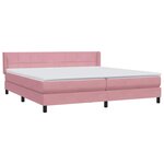vidaXL Sommier à lattes de lit avec matelas rose 180x210 cm velours
