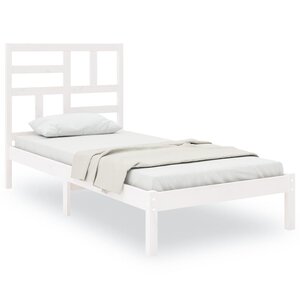 vidaXL Cadre de lit sans matelas blanc bois massif 100x200 cm