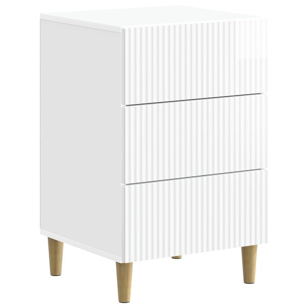 vidaXL Cabinet de chevet avec tiroir Blanc brillant 43 x 41 x 66 5 cm