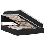 vidaXL Lit de rangement LED avec matelas Noir 140 x 190 cm Tissu