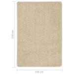 vidaXL Tapis shaggy antidérapant Crème 160x230 cm