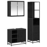 vidaXL Ensemble de mobilier de salle de bain 3 Pièces Chêne noir