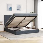 vidaXL Cadre de lit ottoman avec matelas gris foncé 200x200 cm velours